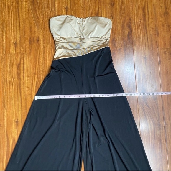 Forever 21 Women's Champagne Black Strapless Wide Leg Jumpsuit Size Small Party - Picture 15 of 16